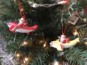 Santa in plane ornament