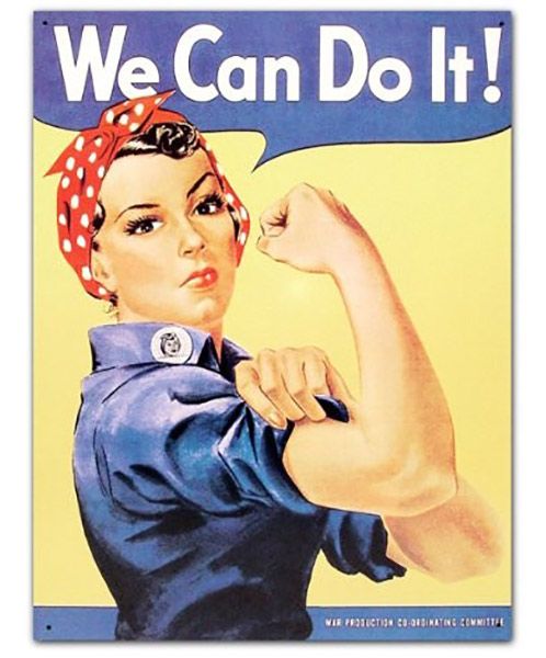Vintage Style Tin Sign - Rosie the Riveter
